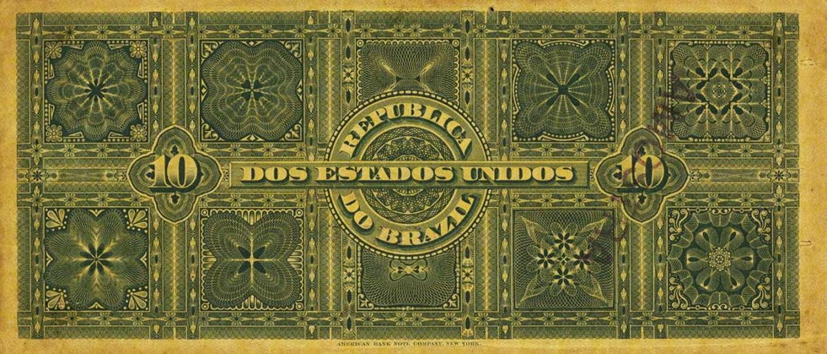 Back of Brazil p30s: 10 Mil Reis from 1892