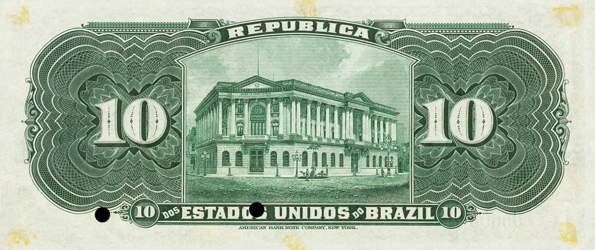 Back of Brazil p33s: 10 Mil Reis from 1907