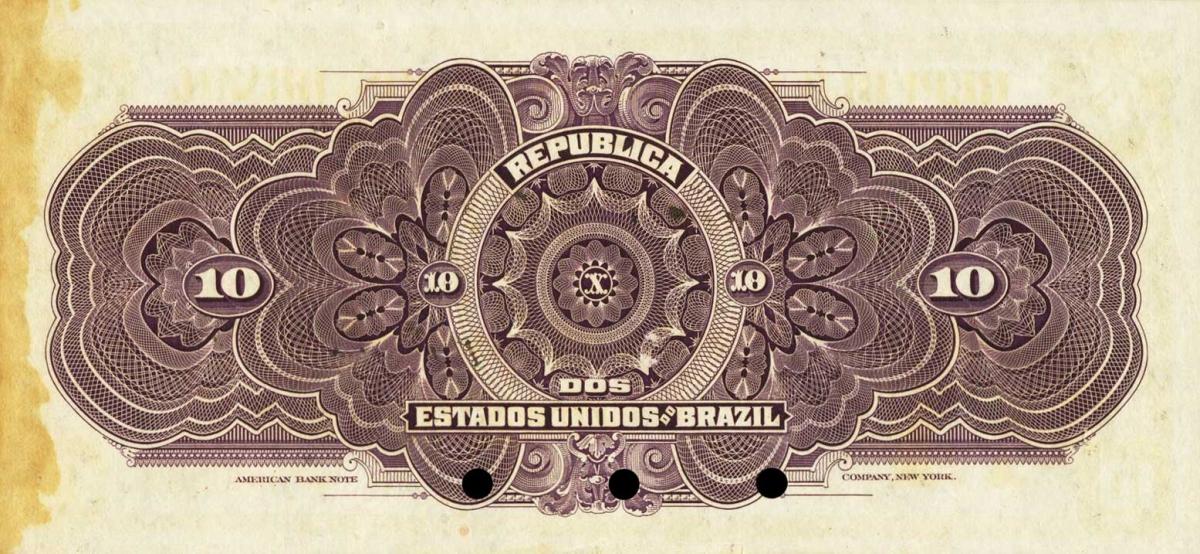 Back of Brazil p34s: 10 Mil Reis from 1912