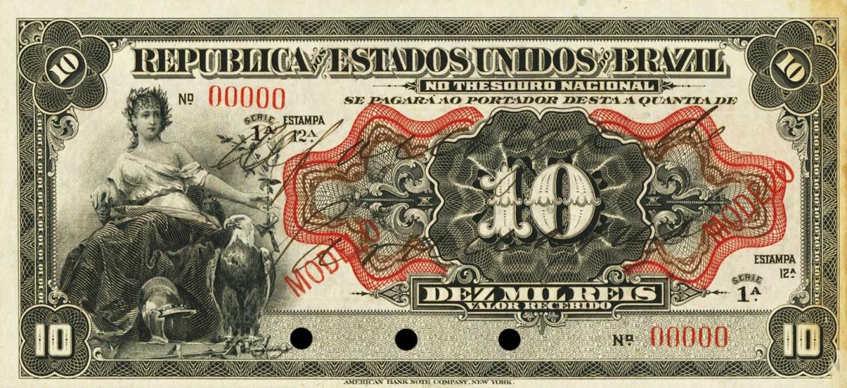 Front of Brazil p34s: 10 Mil Reis from 1912