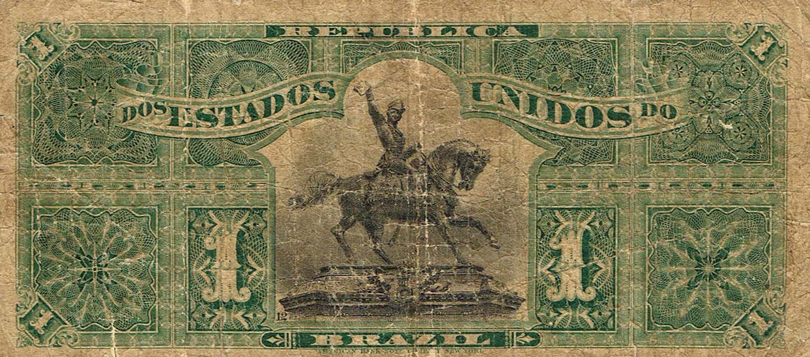 Back of Brazil p3a: 1 Mil Reis from 1891