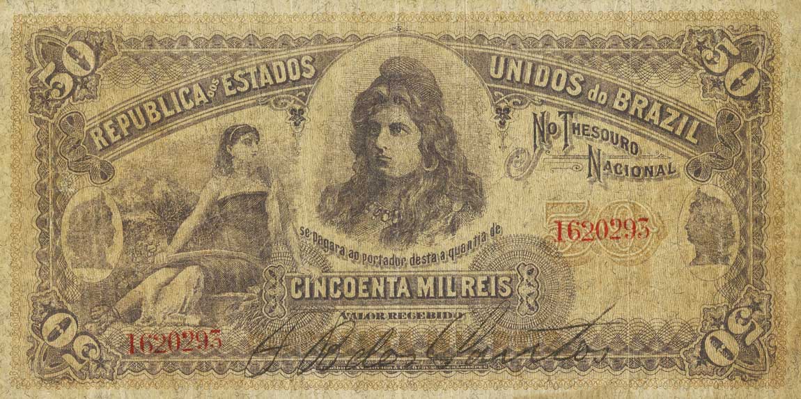 Front of Brazil p50a: 50 Mil Reis from 1900