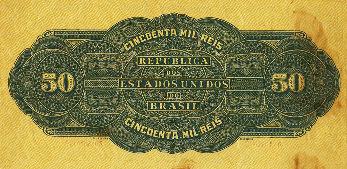 Back of Brazil p57s: 50 Mil Reis from 1923