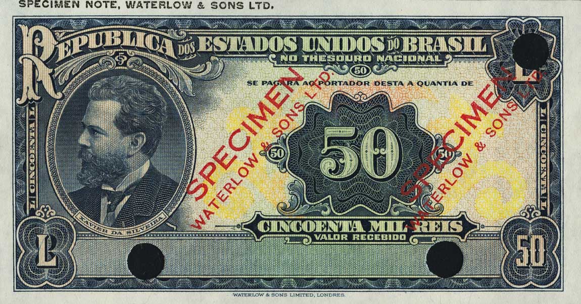 Front of Brazil p59ct: 50 Mil Reis from 1936