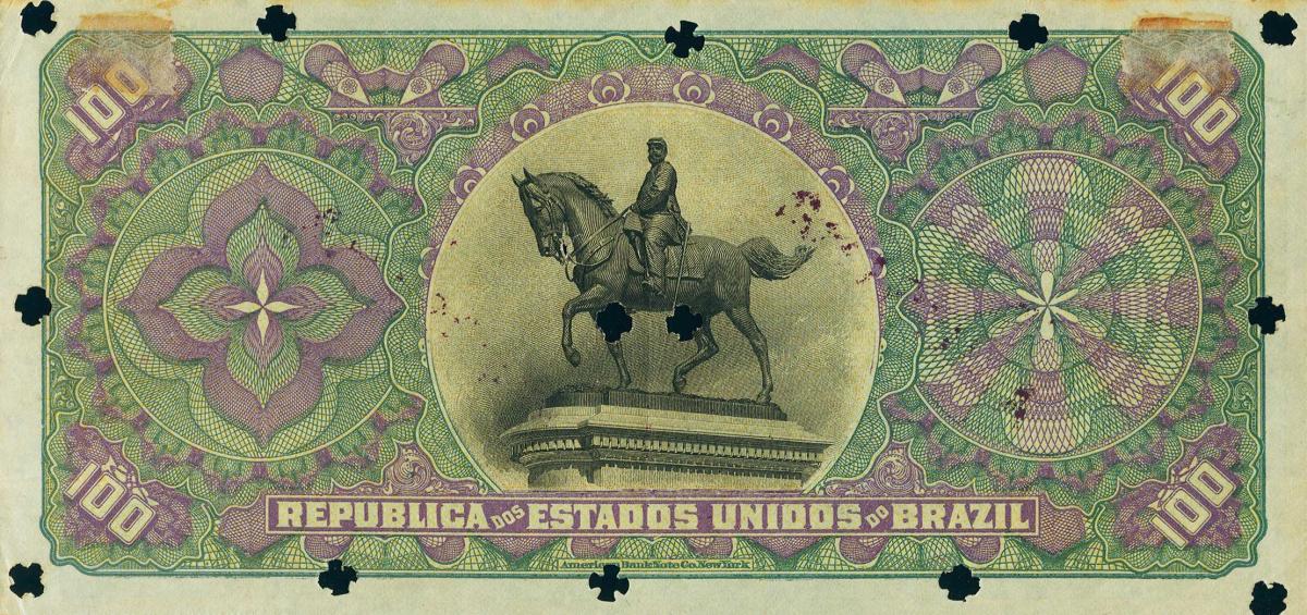 Back of Brazil p61s: 100 Mil Reis from 1897