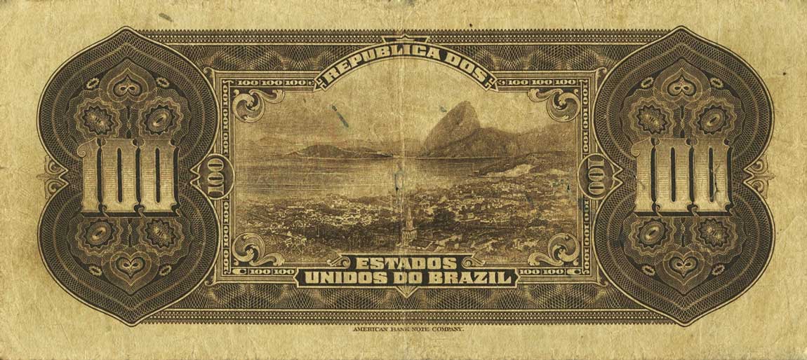 Back of Brazil p68a: 100 Mil Reis from 1919