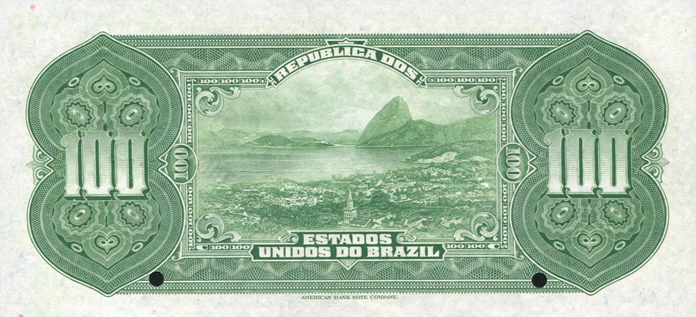 Back of Brazil p70s1: 100 Mil Reis from 1925