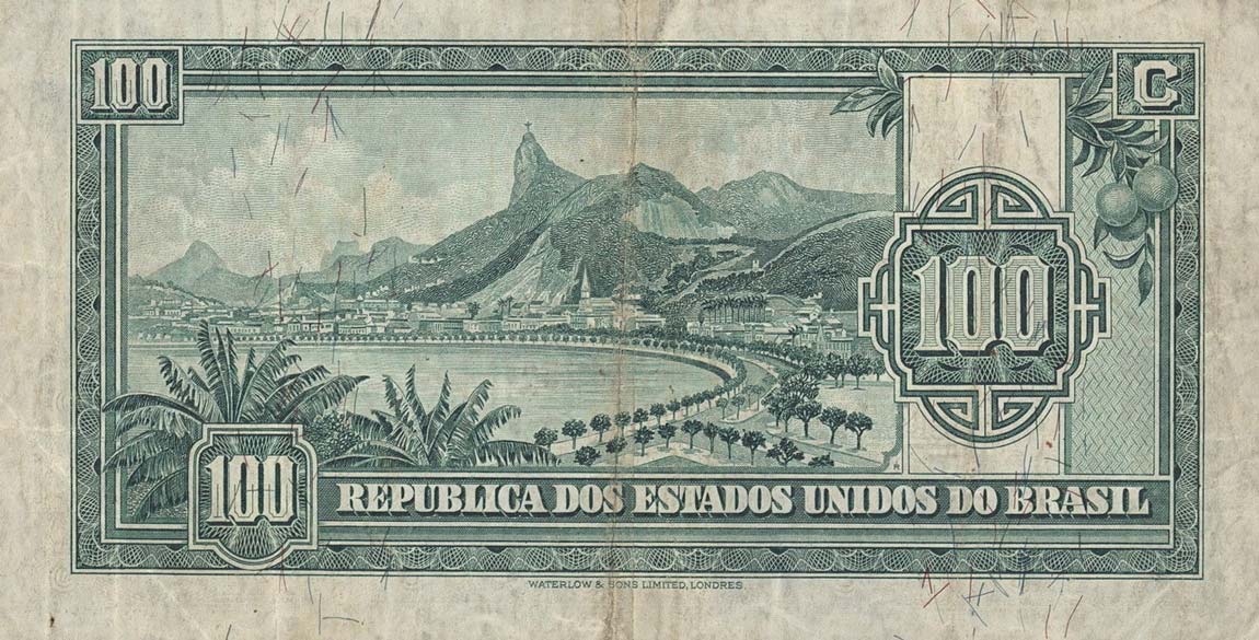 Back of Brazil p71a: 100 Mil Reis from 1936