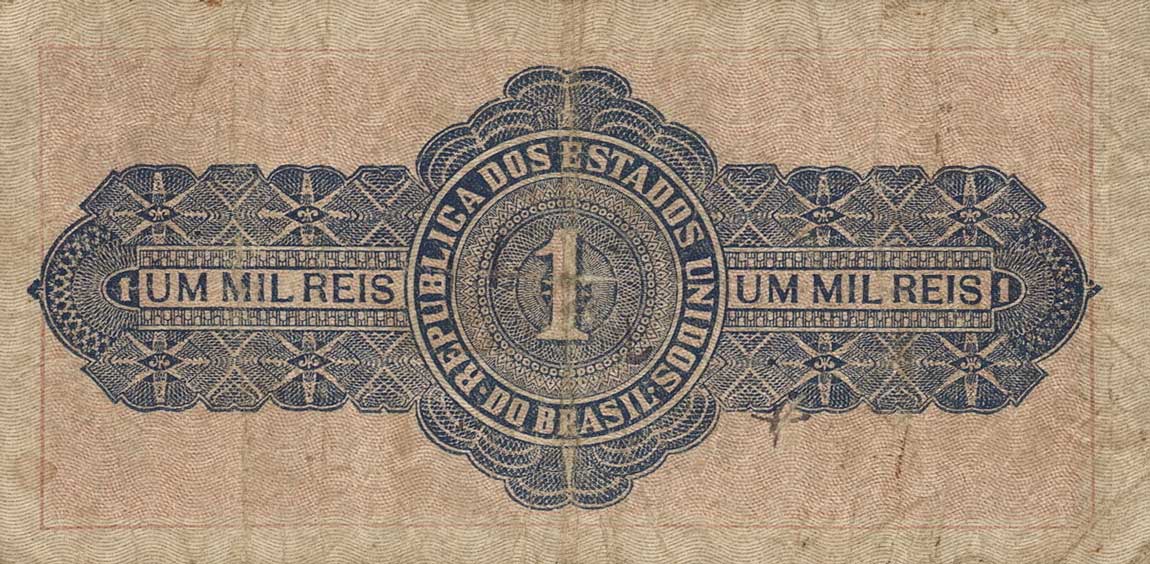Back of Brazil p7: 1 Mil Reis from 1920