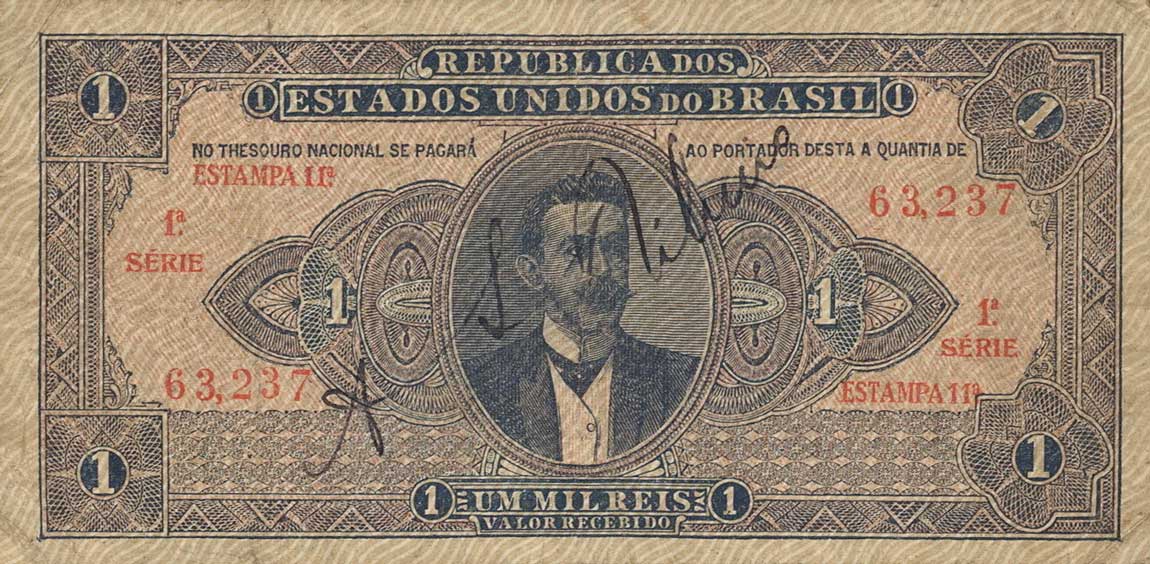 Front of Brazil p7: 1 Mil Reis from 1920