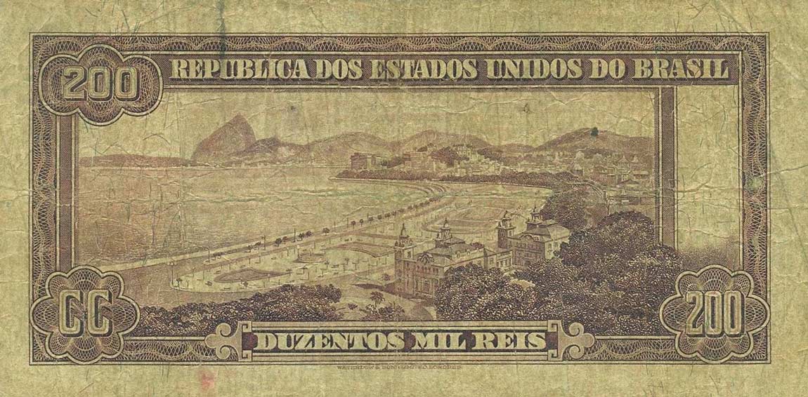 Back of Brazil p82a: 200 Mil Reis from 1936