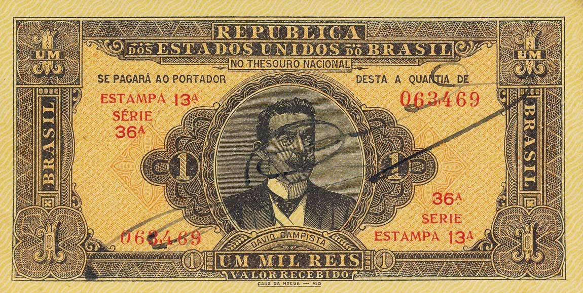 Front of Brazil p9: 1 Mil Reis from 1923