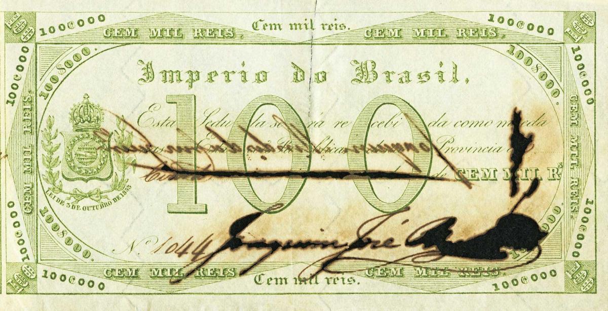 Front of Brazil pA157b: 100 Mil Reis from 1889