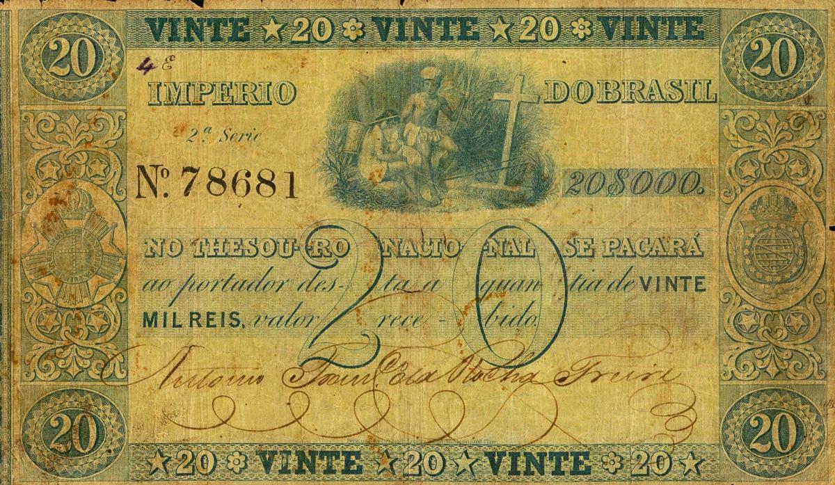 Front of Brazil pA223: 20 Mil Reis from 1850