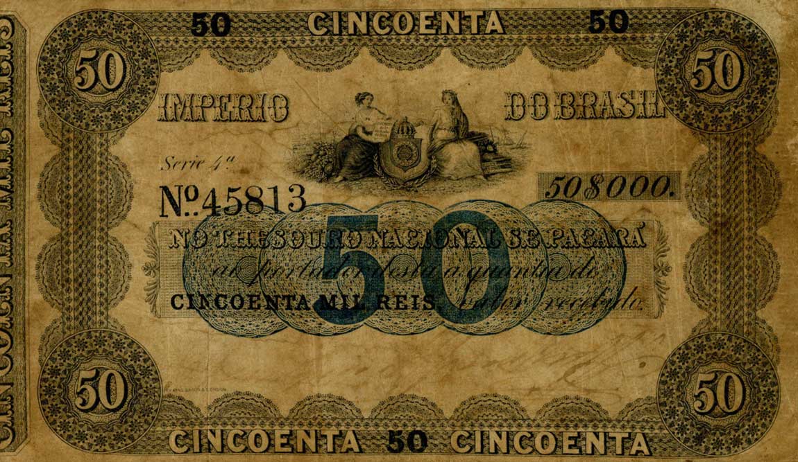 Front of Brazil pA233a: 50 Mil Reis from 1852