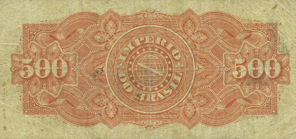 Back of Brazil pA243b: 500 Reis from 1880