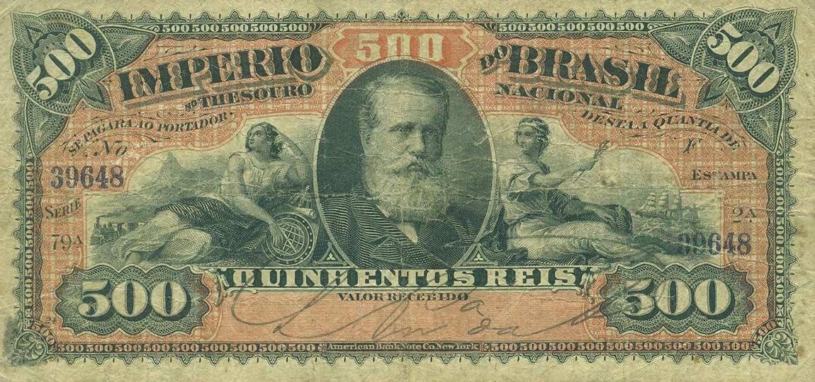 Front of Brazil pA243b: 500 Reis from 1880