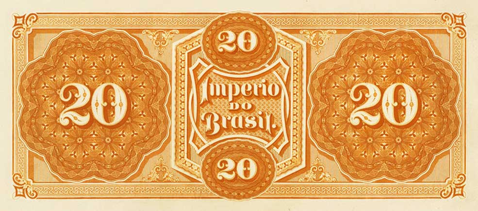 Back of Brazil pA252A: 20 Mil Reis from 1868