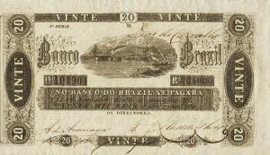 pS246a from Brazil: 20 Mil Reis from 1856