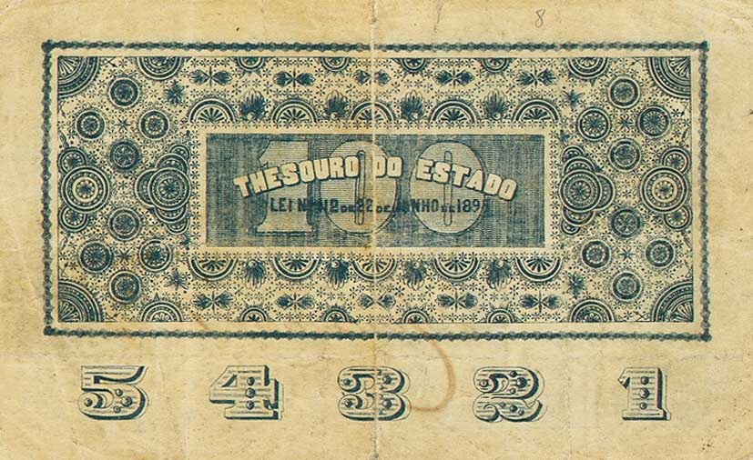 Back of Brazil pS486: 100 Mil Reis from 1895