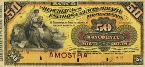 pS643s from Brazil: 50 Mil Reis from 1891