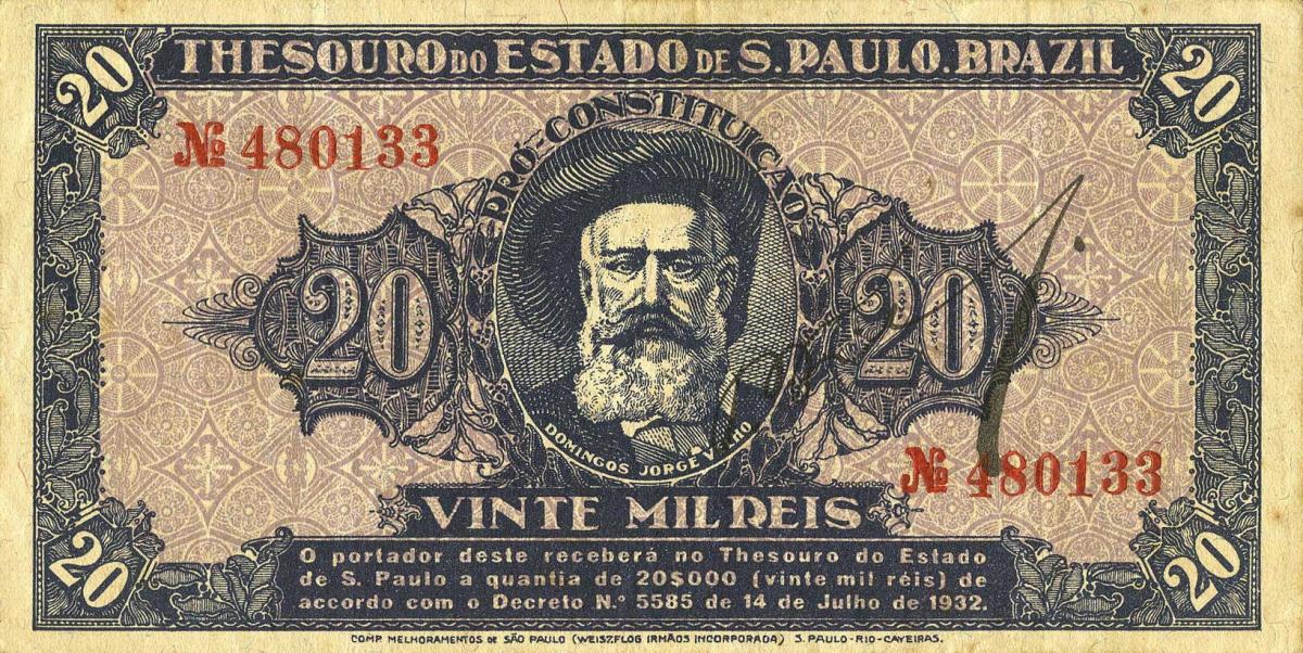Front of Brazil pS863: 20 Mil Reis from 1932