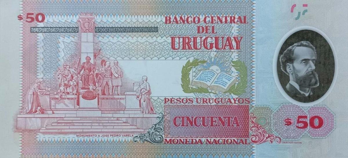 Back of Uruguay p102a: 50 Pesos Uruguayos from 2020