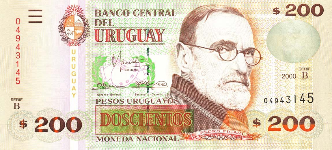 Front of Uruguay p77b: 200 Pesos Uruguayos from 2000