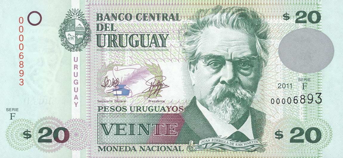 Front of Uruguay p86b: 20 Pesos Uruguayos from 2011