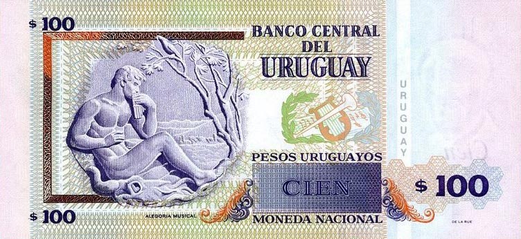 Back of Uruguay p88b: 100 Pesos Uruguayos from 2011