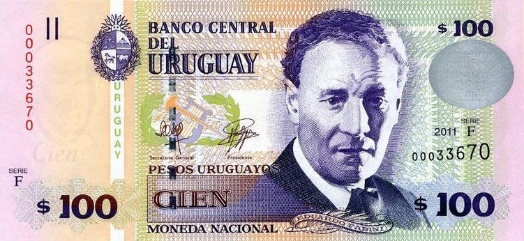 Front of Uruguay p88b: 100 Pesos Uruguayos from 2011