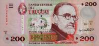 p89c from Uruguay: 200 Pesos Uruguayos from 2011