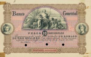 pS126p from Uruguay: 10 Pesos from 1872