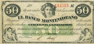 pS352a from Uruguay: 50 Centesimos from 1866