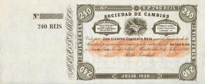 pS439r from Uruguay: 240 Reis from 1856