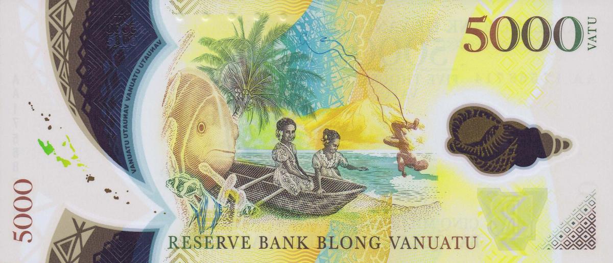 Back of Vanuatu p19: 5000 Vatu from 2017