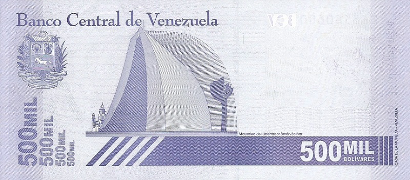 Back of Venezuela p112A: 500000 Bolivar from 2020