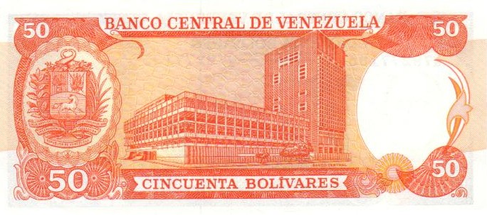 Back of Venezuela p65e: 50 Bolivares from 1995