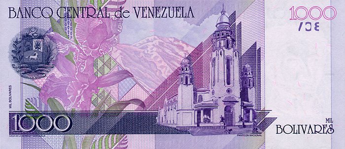 Back of Venezuela p79a: 1000 Bolivares from 1998