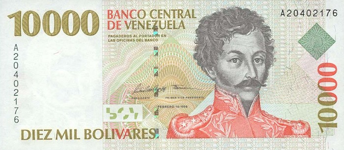 Front of Venezuela p81a: 10000 Bolivares from 1998