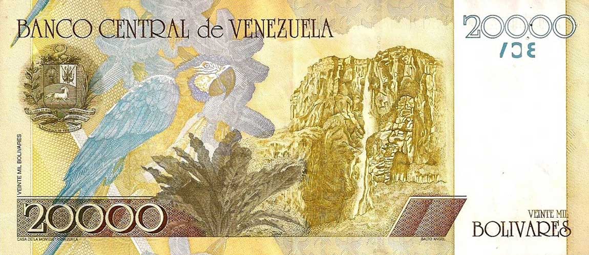 Back of Venezuela p86b: 20000 Bolivares from 2002