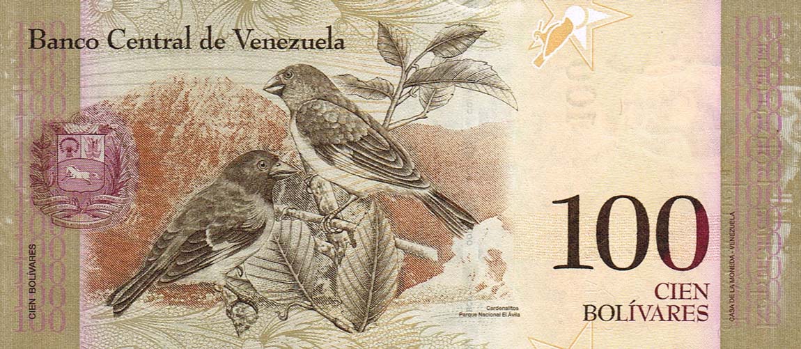 Back of Venezuela p93d: 100 Bolivares from 2011