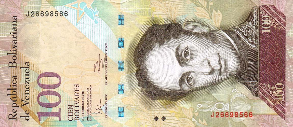 Front of Venezuela p93d: 100 Bolivares from 2011
