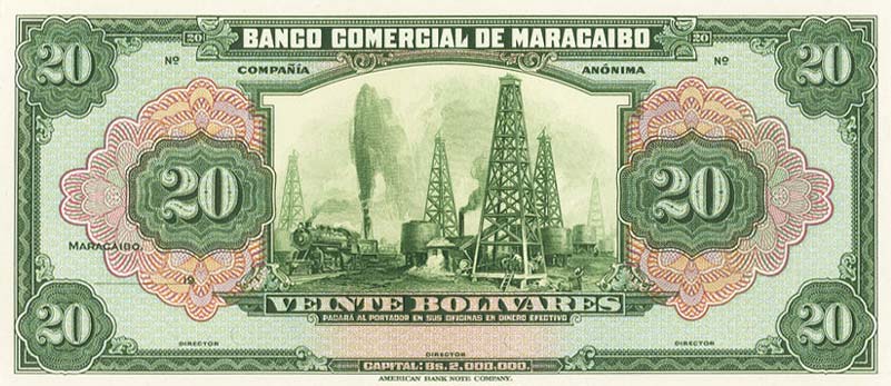 Front of Venezuela pS182p: 20 Bolivares from 1933
