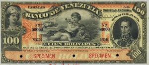 pS263s from Venezuela: 100 Bolivares from 1890