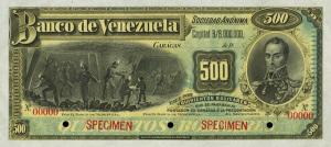 pS264s from Venezuela: 500 Bolivares from 1890