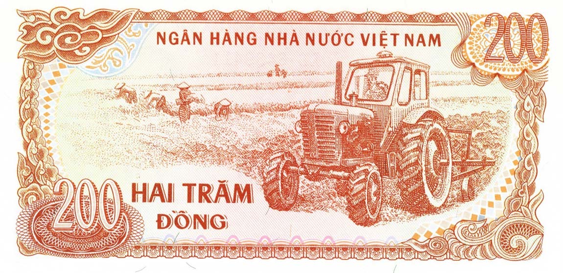 Back of Vietnam p100a: 200 Dong from 1987