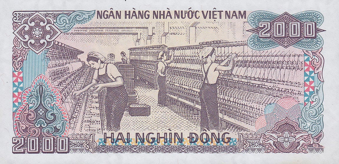 Back of Vietnam p107a: 2000 Dong from 1988