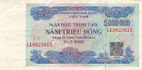 p114Aa from Vietnam: 5000000 Dong from 1992