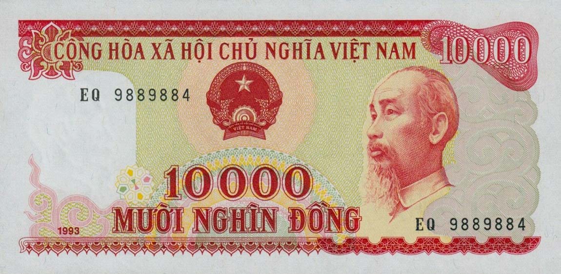 Front of Vietnam p115a: 10000 Dong from 1993